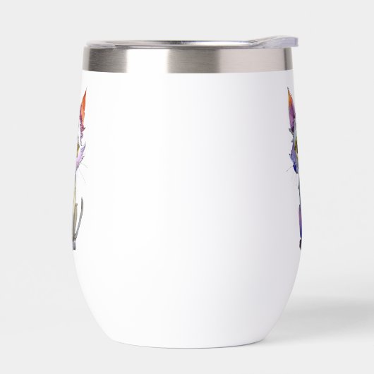 お洒落水彩猫 (左面)