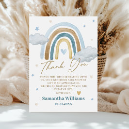 お洒落水彩赤ちゃんシャワーサンキューカード サンキューカード