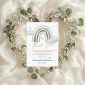 お洒落水彩赤ちゃんシャワーサンキューカード サンキューカード