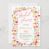 お洒落水彩野草ブライダルシャワー 招待状 (正面)