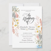 お洒落水彩野草結婚式招待状 招待状 (正面)