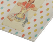 お洒落水玉模様ヴィンテージ調理師 カッティングボード (角)