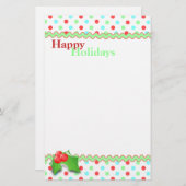 お洒落水玉模様休日の文房具 便箋 (正面/裏面)