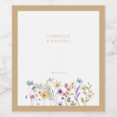 お洒落水結婚色 ワインラベル (シングルラベル)