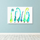 お洒落水色のクリスマスツリー キャンバスプリント (インサイチュ (ウッドフロア))