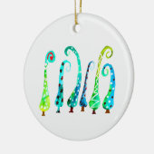 お洒落水色のクリスマスツリー セラミックオーナメント (左)