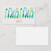 お洒落水色のクリスマスツリー ノートカード (正面/裏面)