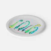 お洒落水色のクリスマスツリー ペーパープレート (アングル)