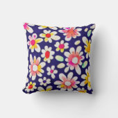 お洒落水色フローラ クッション (正面)