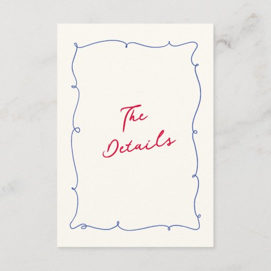 お洒落波状縁どとScriptの結婚詳細 エンクロージャーカード (裏面)