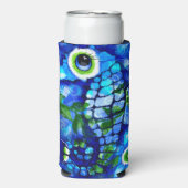お洒落海馬の沿岸航海の海辺の青 スリム缶クーラー (Seltzer正面)