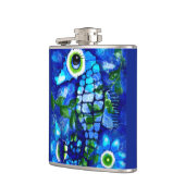 お洒落海馬の沿岸航海の海辺の青 フラスク (左)