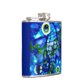 お洒落海馬の沿岸航海の海辺の青 フラスク (右)