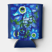 お洒落海馬の沿岸航海の海辺の青 缶クーラー (正面)