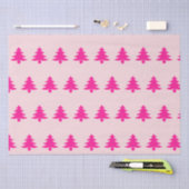 お洒落深いピンククリスマスツリーズ淡い色のピンク 薄葉紙 (クラフト)