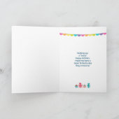 お洒落熊が王冠を被るハッピーバースデー カード (内部)