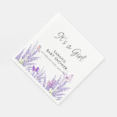 お洒落牧草地ラベンダーバタフライベビーシャワー スタンダードランチョンナプキン (角)