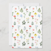 お洒落牧草地ワイルドフラワー結婚式招待状 招待状 (裏面)