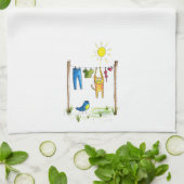 お洒落物干しの猫 キッチンタオル (折り畳み)