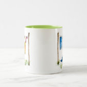 お洒落物干しの猫 ツートーンマグカップ (中央)