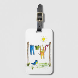 お洒落物干しの猫 ラゲッジタグ