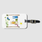 お洒落物干しの猫 ラゲッジタグ (正面横)