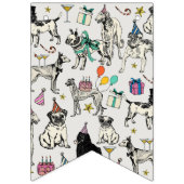 お洒落犬の誕生日パーティーお祝い バンティングフラッグ (第1の旗)