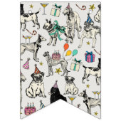 お洒落犬の誕生日パーティーお祝い バンティングフラッグ (第3の旗)