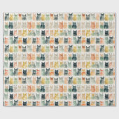 お洒落猫好きラッピングペーパー ラッピングペーパー (フラット)