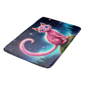 お洒落猫白熱［赤熱］光を放つ、ロングテールブルーアイズアート バスマット (アングル)