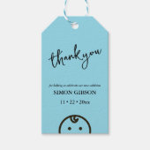 お洒落男の赤ちゃんサンキューメッセージカード ギフトタグ (正面)