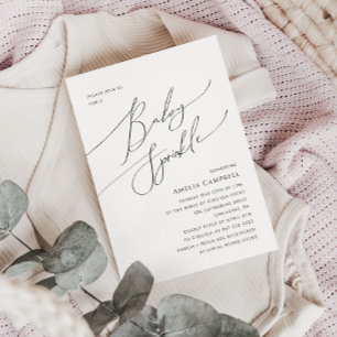 お洒落男女兼用ベビー散布招待状 招待状