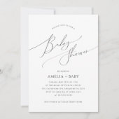 お洒落男女兼用 |フォトベビーシャワー 招待状 (正面)