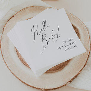 お洒落男女兼用Hello Baby Shower Napkins スタンダードカクテルナプキン
