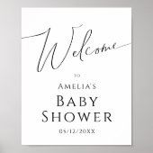 お洒落男女兼用Welcome Baby Shower Sign ポスター (正面)