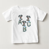 お洒落疑問に思ベビーショートスリーブABC Tシャツ (正面)