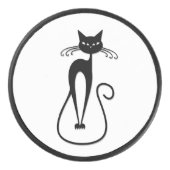 お洒落痩せた黒猫 アイスホッケーパック (正面)