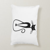 お洒落痩せた黒猫 アクセントクッション (裏面(縦))