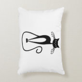 お洒落痩せた黒猫 アクセントクッション (正面(垂直))