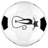 お洒落痩せた黒猫 サッカーボール (回転)