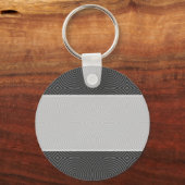 お洒落白スタイリッシュ黒デザイン。 キーホルダー (正面)