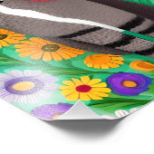 お洒落白猫と紅花 フォトプリント            (角)