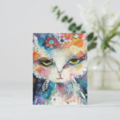 お洒落白絵を描(ばちゃばちゃ)跳ねる ポストカード (スタンド正面)