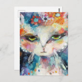 お洒落白絵を描(ばちゃばちゃ)跳ねる ポストカード (正面/裏面)