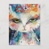 お洒落白絵を描(ばちゃばちゃ)跳ねる ポストカード (正面)