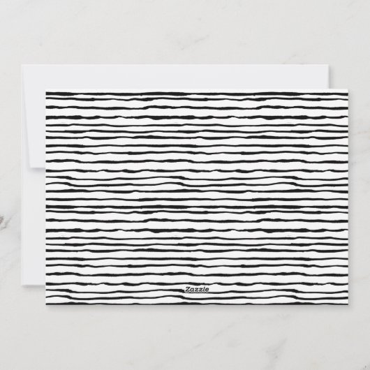 お洒落白黒ストライプ写真クリスマス シーズンカード (裏面)