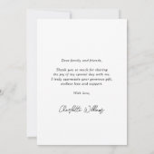 お洒落白黒写真の卒業 サンキューカード (裏面)