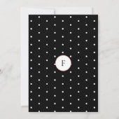 お洒落白黒水玉模様フローラベビーシャワー 招待状 (裏面)