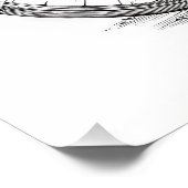 お洒落白黒自転車花スケッチ フォトプリント            (角)