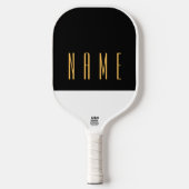 お洒落白黒3/4色ブロック文字 ピックルボールラケット (正面)